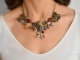 Viennese bronze around 1910! Rare painted necklace with silver chain 835