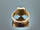 Around 1910! Historic ladies coat of arms signet ring in 585 gold