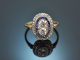 Around 1920! Art Deco ring with diamonds and sapphires platinum and gold 750