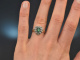 Um 1780! Herz Ring des Rokoko mit Diamanten und Smaragd aus Gold 625