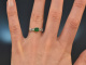 Around 1800! Classicism ring with diamonds and emerald in 585 gold