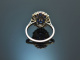 Austria around 1925! Art Deco ring with sapphires and diamonds in platinum