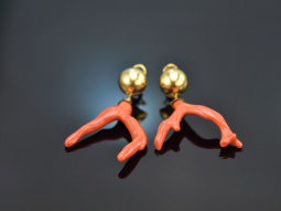 Boho style! Large coral branch earrings silver 925...