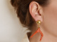 Boho style! Large coral branch earrings silver 925 gold-plated