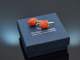 From our studio! Very large coral strawberry earrings in 585 gold