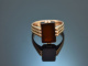 Um 1930! Art Deco Wappen Siegel Ring mit dunklem Karneol Rotgold 585