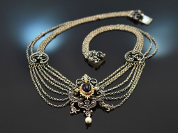Austria around 1960! Beautiful traditional costume necklace with amethyst silver 925