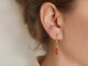 Around 1980! Drop earrings with Sardegna corals in 585 gold