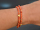 Lovely Corals! Fancy Armband 2reihig Mittelmeer Koralle Silber 925 vergoldet