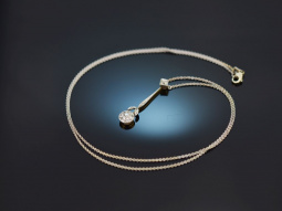 Around 1910! Beautiful Lavali&egrave;re necklace with diamonds in 750 gold