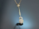 Around 1910! Beautiful Lavali&egrave;re necklace with diamonds in 750 gold