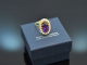 Around 1980! Amethyst ring with seed pearls in 585 gold