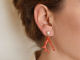 From our studio! Coral branch earrings with cultured pearls silver 925 gold-plated