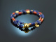 Ancient Chic! Fancy Armband Lapislazuli Saphir Tansanit Koralle Silber 925 vergoldet