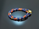 Ancient Chic! Fancy Armband Lapislazuli Saphir Tansanit Koralle Silber 925 vergoldet