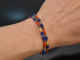 Ancient Chic! Fancy bracelet lapis lazuli sapphire tanzanite coral silver 925 gold-plated