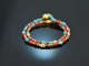 Turquoise Sea! Fancy bracelet 2-row turquoise coral silver 925 gold-plated