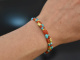 Turquoise Sea! Fancy bracelet 2-row turquoise coral silver 925 gold-plated