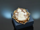 Around 1870! Large gem cameo brooch with bacchante in 585 gold