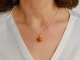 Large coral ball pendant with 585 gold