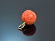 Relief coral ball pendant with 585 gold
