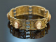 Around 1950! Pretty filigree bracelet with cameos in gold-plated silver
