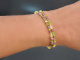 Rose garden! Fancy bracelet with ruby rose quartz pink sapphire and peridot silver 925 gold-plated