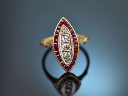 Frankreich um 1910! Belle Epoque Ring mit Diamanten und...