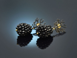 Coral reef! Chic earrings with black spinel and enamel in 925 silver