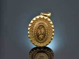 England um 1890! Viktorianischer Medaillon Anh&auml;nger aus Silber vergoldet