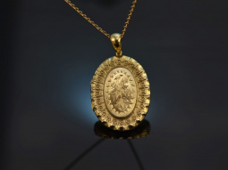 England um 1890! Viktorianischer Medaillon Anh&auml;nger aus Silber vergoldet