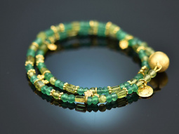 Cheerful Green! Double-row fancy bracelet with peridot...