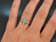 England um 1910! Fuchskopf Ring mit Diamantrosen aus Gold 585 und Silber