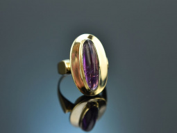 Around 1960! Chic sixties ring with amethyst in 585 gold