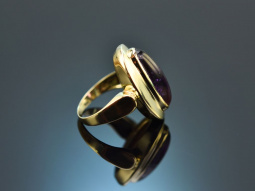 Around 1960! Chic sixties ring with amethyst in 585 gold