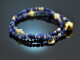 Deep Blue! Fancy Armband aus Lapislazuli Sodalith Saphir Labradorith Silber 925 vergoldet