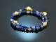 Deep Blue! Fancy Armband aus Lapislazuli Sodalith Saphir Labradorith Silber 925 vergoldet