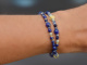 Deep Blue! Fancy Armband aus Lapislazuli Sodalith Saphir Labradorith Silber 925 vergoldet