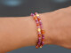 Color Blocking! Fancy Armband Karneol Rubin Pink Saphir Silber 925 vergoldet