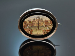 Italy around 1860! Micromosaic brooch with St. Peters...