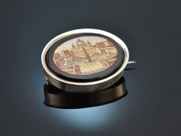 Italy around 1860! Micromosaic brooch with St. Peters...