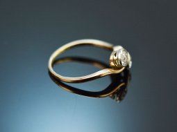 Around 1900! Beautiful Toi et Moi diamond ring in 585 gold