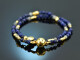 Cool Blue! Fancy Armband aus Lapislazuli Sodalith Labradorith Silber 925 vergoldet