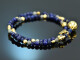 Cool Blue! Fancy Armband aus Lapislazuli Sodalith Labradorith Silber 925 vergoldet