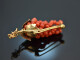 Around 1900! Pretty grape brooch with corals silver 800 gold plated