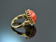 Around 1955! Beautiful ring with Italian coral in 585 gold