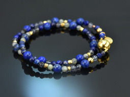 Deep Blue! Fancy Armband aus Lapislazuli Saphir...