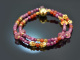 Colour blocking! Fancy bracelet ruby cherry quartz carnelian citrine silver 925 gold-plated