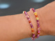 Colour blocking! Fancy bracelet ruby cherry quartz carnelian citrine silver 925 gold-plated