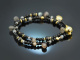 Black Rose! Fancy bracelet with onyx labradorite silver 925 gold-plated